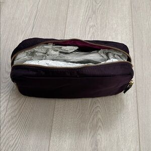 💜 NWT GAP nylon bag purple with pink gold zippered pockets new toiletries bag